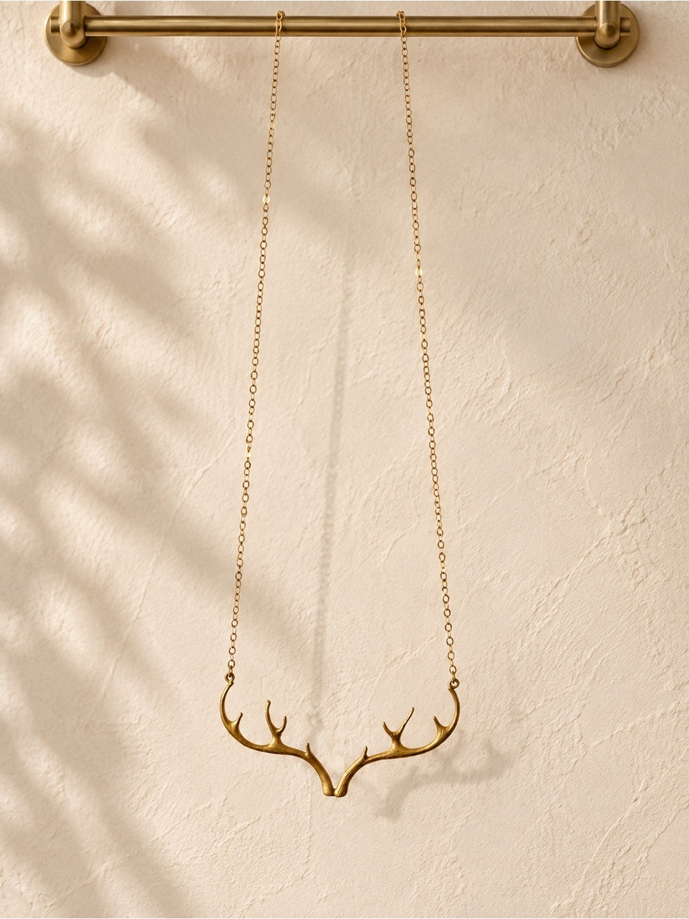 Gold Tone Antler Necklace Jackson Hole Boutique Boho Western Statement